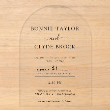 Suite de faire-part de mariage moderne en acryliqu