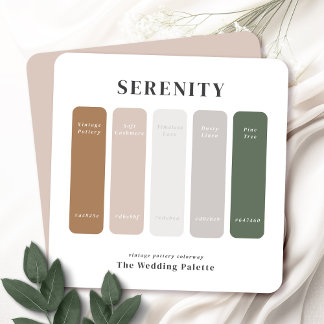 Suite Mariage Serenity | Carte de la palette de ch