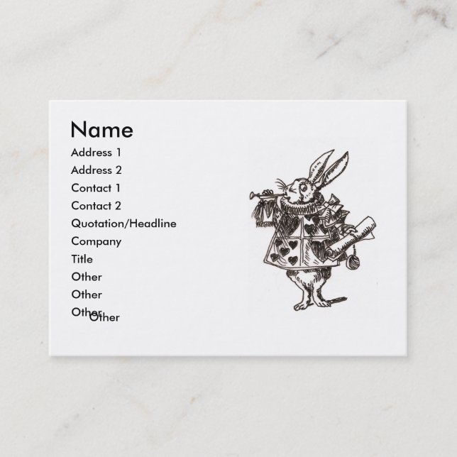 suivez le carte de visite blanc de lapin (Devant)