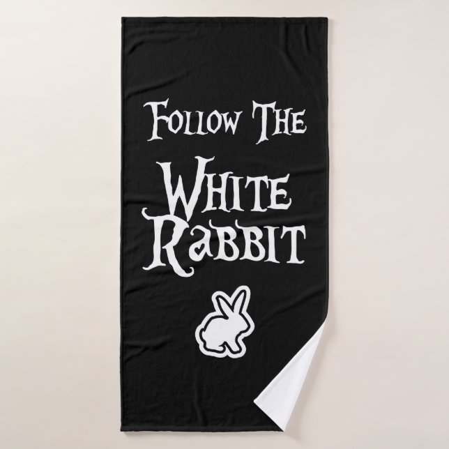 Suivez le lapin blanc (Serviette de bain)
