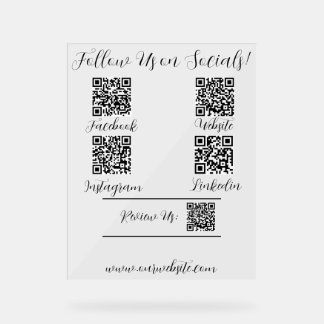 Suivez-nous sur Social Media Acrylique signe