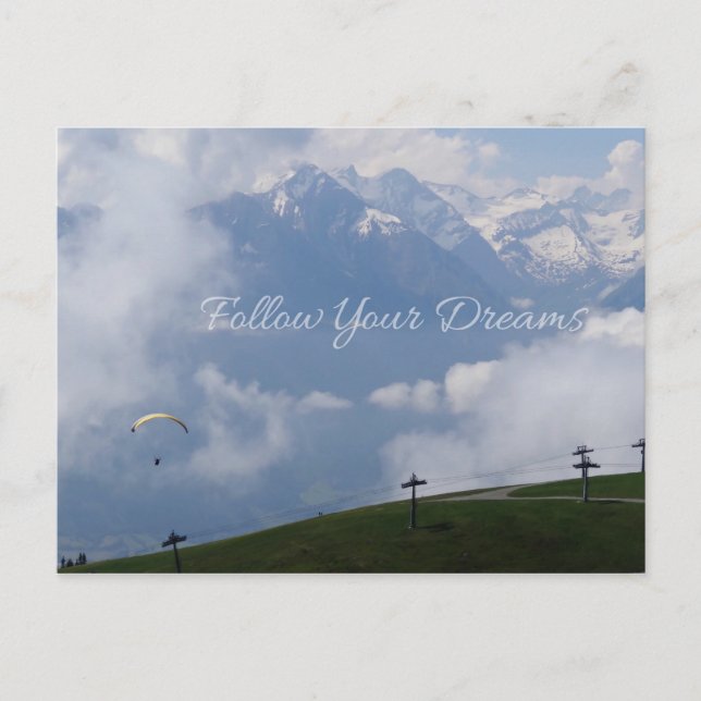 Suivez vos rêves cartes postales personnalisées (Devant)
