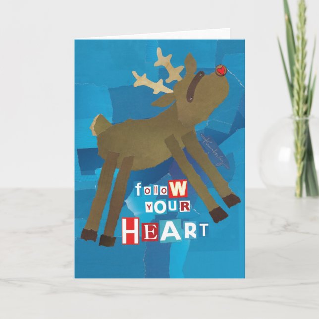 Suivez Votre Carte De Voeux Coeur (Devant)