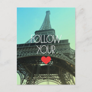 Suivez Votre Carte Postale Coeur Tour Eiffel