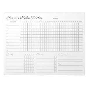 Suivi mensuel des habitudes - Bloc-notes minimalis