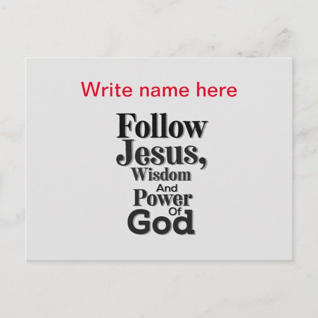 Suivre la carte postale personnalisée Jésus (Devant)