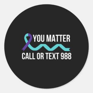 Suizid Awareness Prevention 988 Hotline Shirt - Y Runder Aufkleber