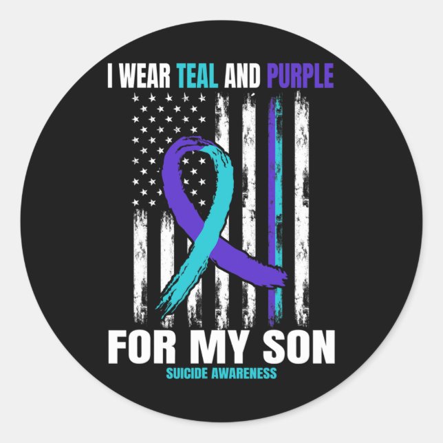 Suizid Awareness Prevention Son Women Men America Runder Aufkleber (Vorderseite)