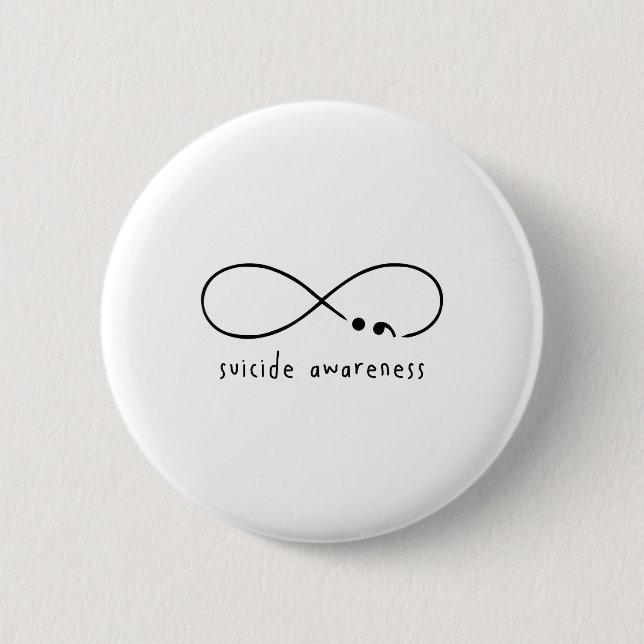 Suizid Bewusstseinsverhütung Semicolon Psychische  Button (Vorderseite)