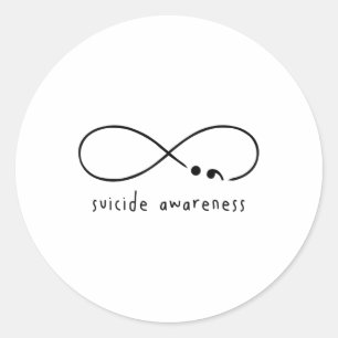 Suizid Bewusstseinsverhütung Semicolon Psychische  Runder Aufkleber