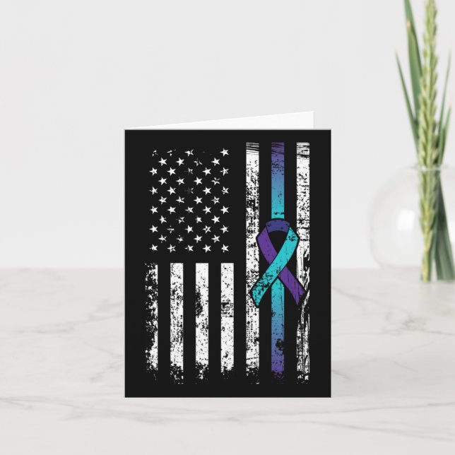 Suizid Depression American Flag Prevention Awaren Karte (Vorderseite)