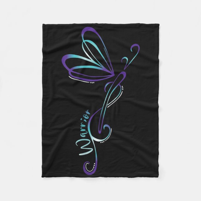 Suizid Depression Dragonfly Prävention Bewusstsein Fleecedecke (Vorderseite)
