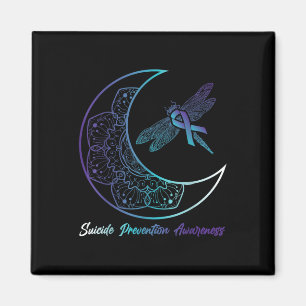 Suizid Depression Moon Dragonfly Prevention Aware Magnet