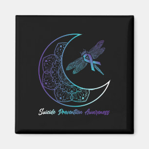Suizid Depression Moon Dragonfly Prevention Aware Magnet