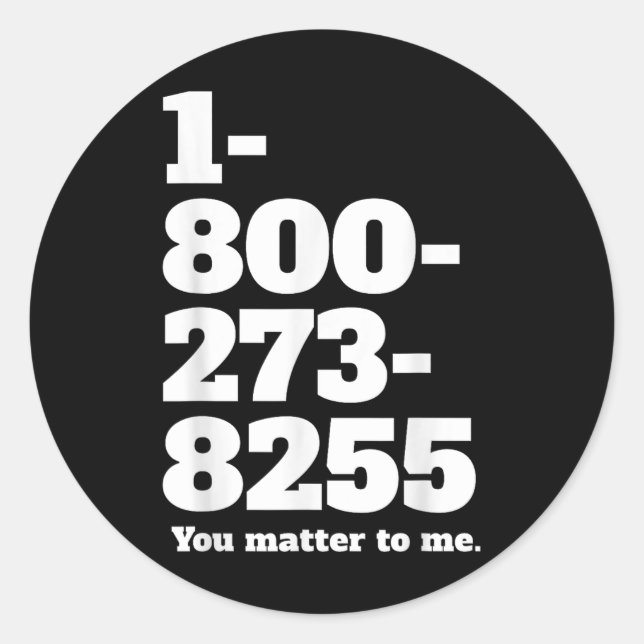 Suizid Hotline-Nummer Runder Aufkleber (Vorderseite)