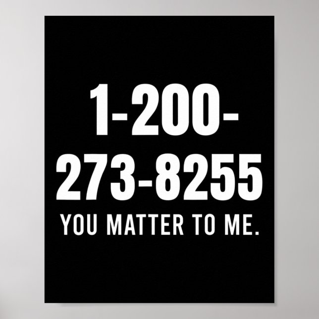 Suizid-Hotline-Nummer - Sie sind mir wichtig Poster (Vorne)