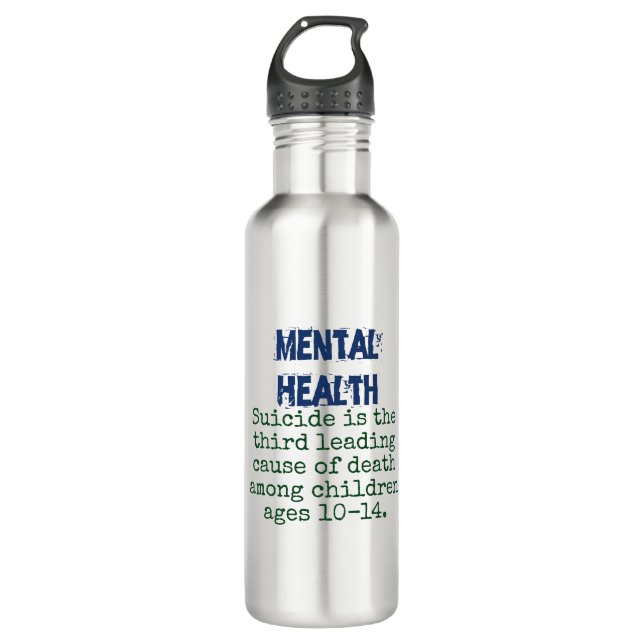 Suizid ist die dritte Hauptursache 10-14 - psychis Edelstahlflasche (Vorderseite)