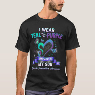 Suizid Prävention Awareness I Wear Teal Purple Fo T-Shirt
