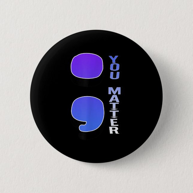 Suizid Semicolon Suizidprävention Awarene Button (Vorderseite)