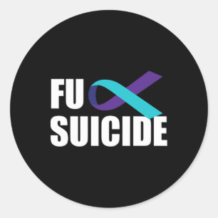Suizid Suizid Bewusstsein Ribbon Suizid Prävention Runder Aufkleber