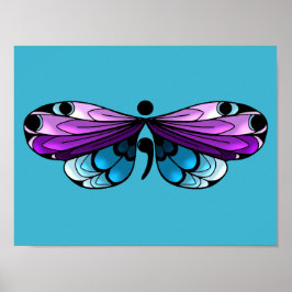 Suizidbewusstsein Butterfly Semi-Colon Poster