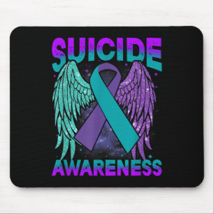 Suizidbewusstsein Kleidung Wings Ribbon Suizid Mousepad