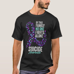 Suizidbewusstsein Monat Schmetterlinge Lila und Te T-Shirt
