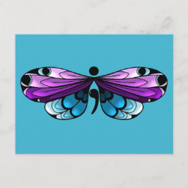 Suizidbewusstsein Schmetterling Semi-colon Postkar Postkarte
