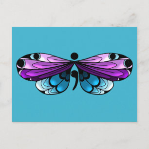 Suizidbewusstsein Schmetterling Semi-colon Postkar Postkarte