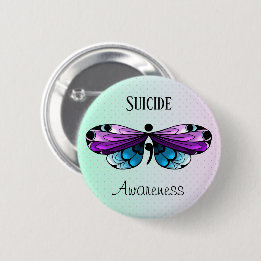 Suizidbewusstsein Schmetterling Semicolon Button