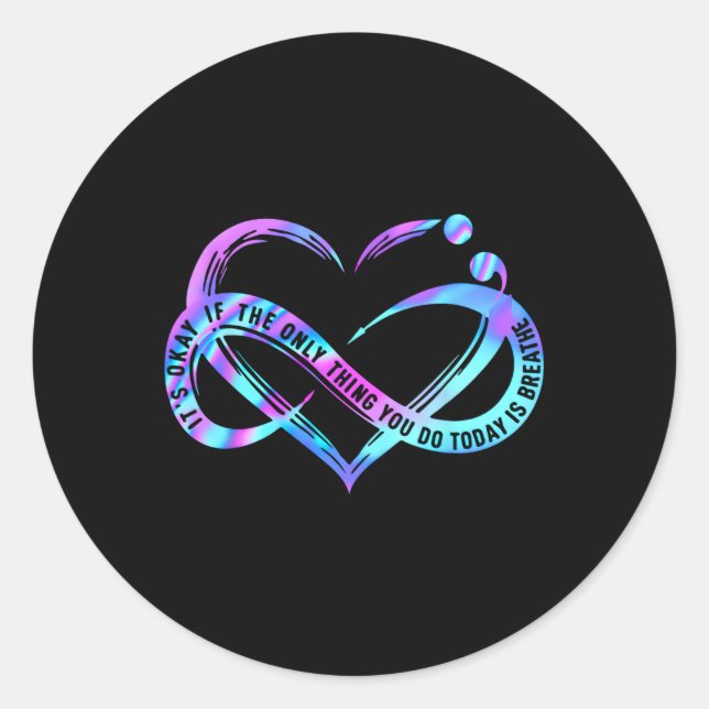 Suizidbewusstsein Semicolon 988 Geschenkideen 2 Runder Aufkleber (Vorderseite)