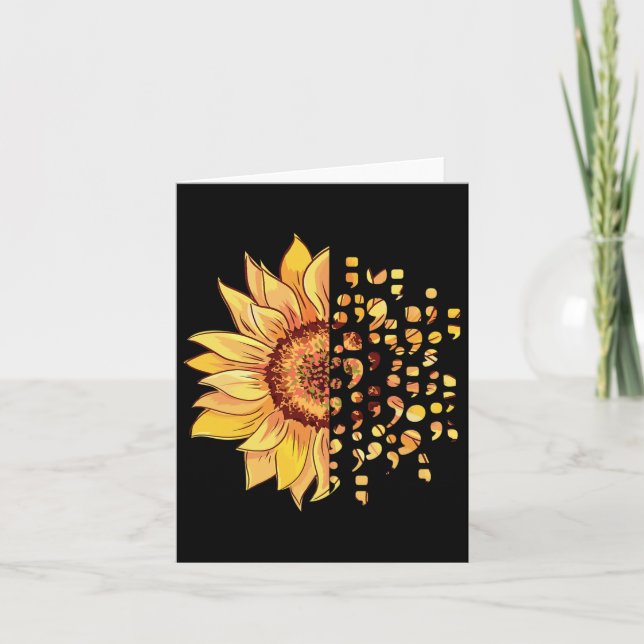 Suizidbewusstsein Semikolon Depression Psychische  Karte (Vorderseite)