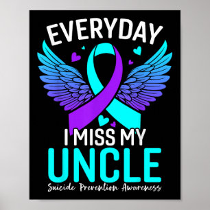 Suizidbewusstsein Shirt Onkel Suizidprävention Poster