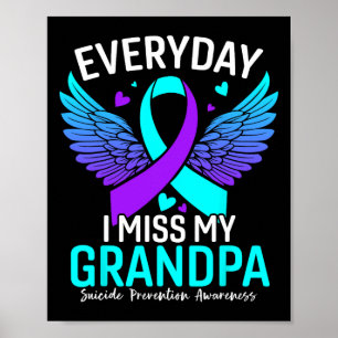 Suizidbewusstsein Shirt Opa Suizidprävention Poster