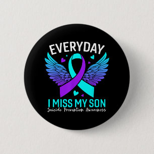 Suizidbewusstsein Shirt Son Suicide Prevention Button
