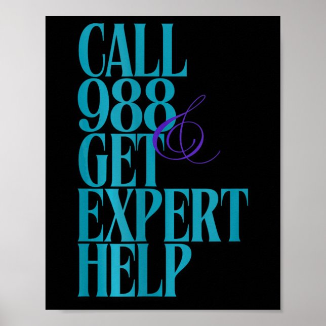 Suizidprävention 988 poster (Vorne)