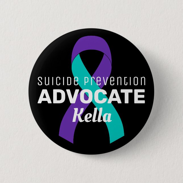 Suizidprävention Advocate Ribbon Black Button (Vorderseite)