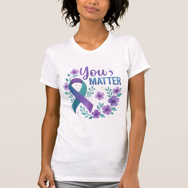 Suizidprävention, Aquamarine Lila Multifunktionsle T-Shirt (Vorderseite)