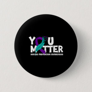 Suizidprävention Awareness Aquamarin & Lila Ri Button