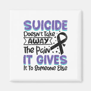 Suizidprävention Awareness Aquamarin &amp; Lila Ri Magnet