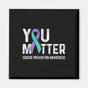 Suizidprävention Awareness Aquamarin & Lila Ri Magnet