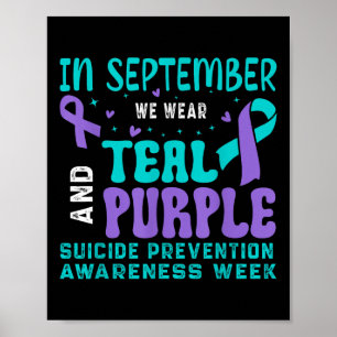 Suizidprävention Awareness Aquamarin & Lila Ri Poster