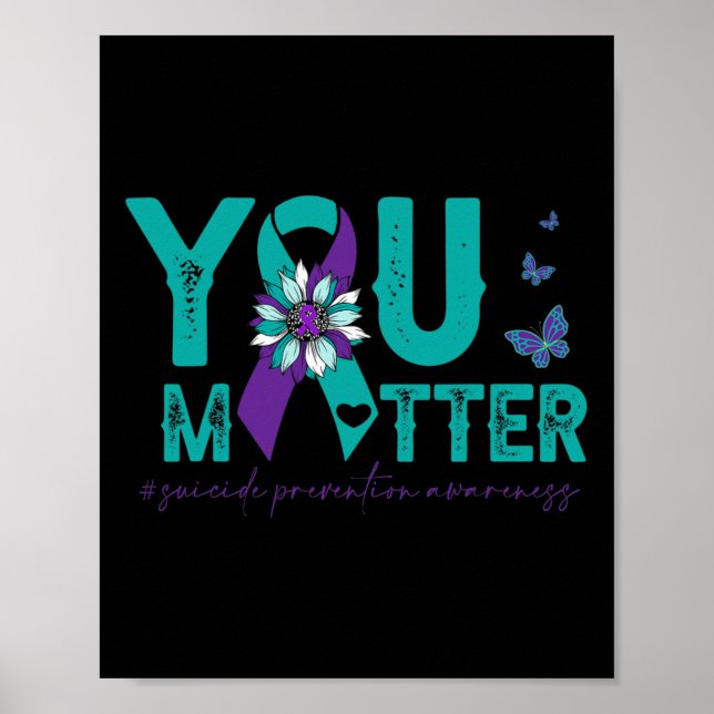 Suizidprävention Bewusstsein 2022-Sonnenblume Sie  Poster (Vorne)