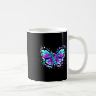 Suizidprävention Bewusstsein Aquamarines Lila Band Kaffeetasse