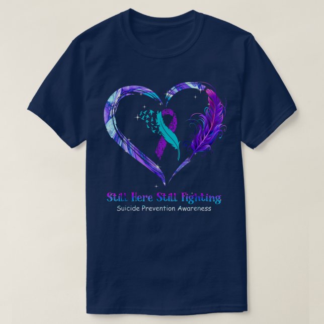 Suizidprävention Bewusstsein Blume Ribbon Mental T-Shirt (Design vorne)