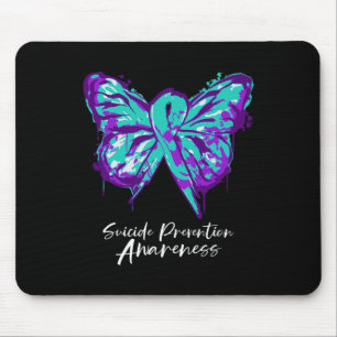 Suizidprävention Bewusstsein Butterfly Ribbon 1 Mousepad