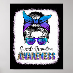 Suizidprävention Bewusstsein der Messy Bun Hair Fr Poster