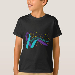 Suizidprävention Bewusstsein für Aquamarines und L T-Shirt