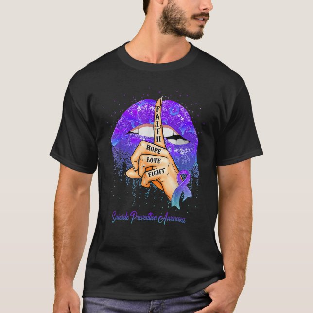Suizidprävention Bewusstsein für Hoffnung im Kampf T-Shirt (Vorderseite)