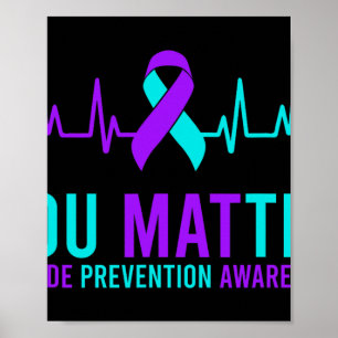 Suizidprävention Bewusstsein für Ihr Ribbon-Herzsc Poster